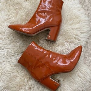 Sam Edelman Hilty Orange Ankle Boots